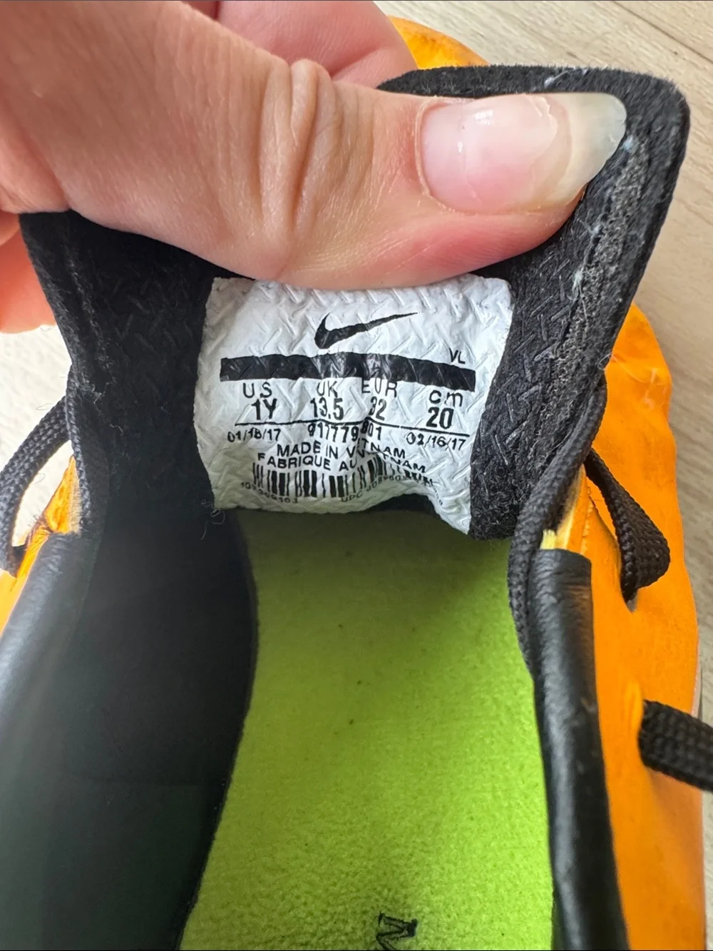 Nike Orange and Black Soccer Cleats with Studded Outsole